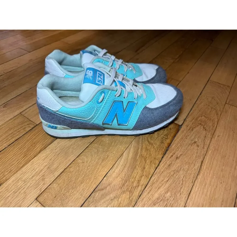 New Balance 574 V1 Deep Freeze Lace Up Sneakers Artic‎ Blue/Grey Youth 7